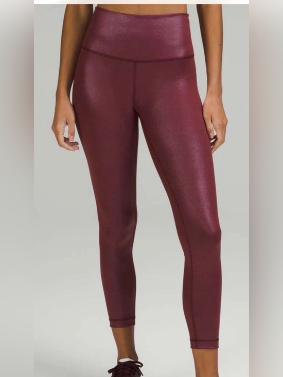 lululemon athletica Pants - Lululemon Wunder Train High-Rise Leggings Women Size 6 25" Red Merlot